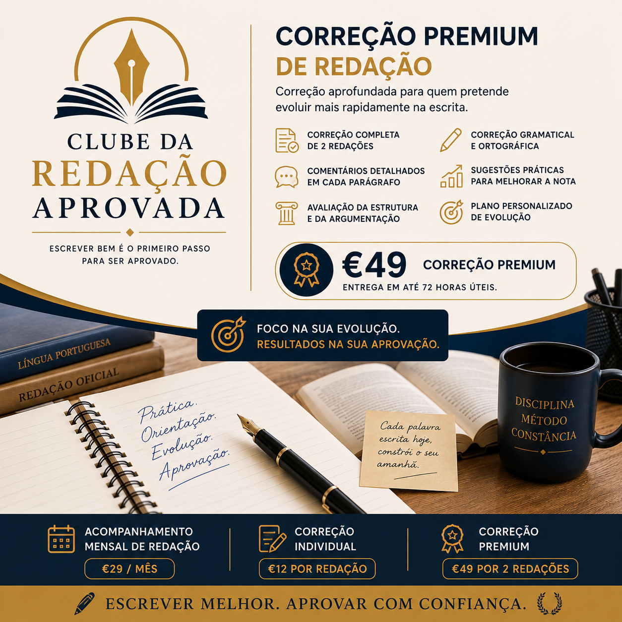 Correção premium de redação